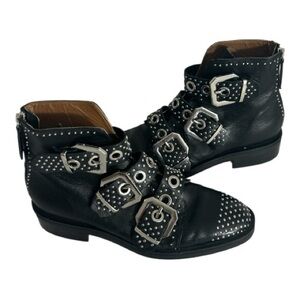 Zara Black Studded Combat Boots